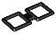 Barra 2 1/4 x 5 1/4 em forma de quadrados duplos Preta - Imagem 1
