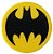 Placa Lisa Redonda 2x2 com desenho de Simbolo do Batman Amarela - Imagem 1