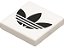 Placa Lisa 2x2 com desenho de logotipo da Adidas Branca - Imagem 1