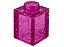 Tijolo 1x1 Translúcido Rosa Escuro com Glitter - Imagem 1