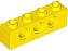 Tijolo Lego Technic  1x4 com Furos Amarelo - Imagem 1