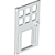 Porta branca 1x4x6 com 6 painéis, alça de pino e passagem para animal de estimação - Imagem 1
