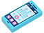 Placa Lisa 1x2 com desenho de smartphone Medium Azure - Imagem 1