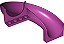 Escorregador  infantil 6 x 12 x 8 curvado 180 graus Magenta - Imagem 1