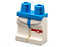 Pernas Lego Brancas com Cintura Dark Azure e Desenho Vermelho - Imagem 1