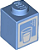 Tijolo 1x1 com desenho de caixa de leite Medium Blue - Imagem 1