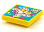 Placa Lisa 2x2 com desenho de bailarino amarela - Imagem 1