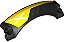 Para-lamas de carro arqueado #42 9x2x3 parte superior Lado ESQUERDO com desenho de X e de saídas de ar Preto - Imagem 1