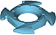 Anel 4x4 com furo 2x2 estrela ninjago Medium Azure - Imagem 1
