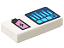 Placa Lisa 1x2 com desenho de Bateria Recarregando e barras Azuis Branca - Imagem 1