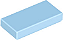 Placa Lisa 1x2 com Ranhura Azul Clara Brilhante - Imagem 1