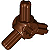 Conector HUB com 3 Eixos Marrom - Imagem 1