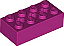 Tijolo Technic 2x4 com furos para eixos Magenta - Imagem 1