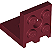 Suporte 2x2 - 2x2 com dois furos Dark Red - Imagem 1