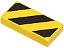 Placa Lisa 1x2 com listras pretas e amarelas de perigo - Imagem 1