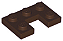 Placa Modificada 2x3 com Recorte 1x1 Marrom Escura - Imagem 1