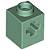 Tijolo 1x1 Technic com furo para eixo Sand Green - Imagem 1