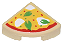 Placa Lisa Redonda 1x1 de 1/4 com desenho de pedaço de pizza com folhas de manjericão - Imagem 1