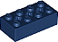 Tijolo Technic 2x4 com furos para eixos Azul Escuro - Imagem 1