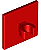 Sinal de estrada 2x2 quadrado com clip aberto Vermelho - Imagem 1