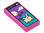 Placa Lisa 1x2 com desenho de Tela de Celular com Jogos Magenta - Imagem 1