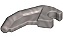 Farpa / Garra / Chifre / Dente com Clipe Angular Flat Silver - Imagem 1