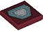 Placa Lisa 2x2 com Desenho de Reator de Arco Hexagonal Dark Red - Imagem 1
