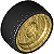 Roda 24x12 com furo para pino e pneu de borracha dura moldada Dourada Perolada - Imagem 1