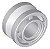 Roda 11mm D. x 8mm com ranhura central Cinza Claro - Imagem 1