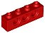 Tijolo Lego Technic  1x4 com Furos Vermelho - Imagem 1