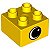 Tijolo Lego Duplo  2x2 com Olhos  Amarelo - Imagem 1