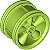 Roda 30,4 mm D. x 20 mm com 5 raios grandes Verde Limão - Imagem 1