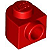 Tijolo Redondo 1x1x2/3 meio círculo estendido com pino lateral Vermelho - Imagem 1