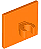 Sinal de estrada 2x2 quadrado com clip aberto Laranja - Imagem 1