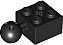 Tijolo Technic 2x2 com bola e encaixe para eixo Preto - Imagem 1