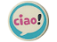 Placa Lisa Redonda 1x1 com Desenho "ciao" - Imagem 1