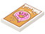 Placa Lisa 2x3 Branca com desenho de Donuts Mordido - Imagem 1