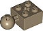Tijolo Technic 2x2 com bola e encaixe para eixo Bege Escuro - Imagem 1