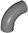Cotovelo de 90 Graus 1x1 - Sem Cavilha - Tipo 2 - Orifício de Eixo Cinza Escuro - Imagem 1