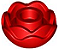Flor Redonda com 2 Camadas (rosa peônia) Vermelha - Imagem 1