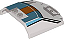 Para-brisa 6x6x1 1/3 - Translúcido Escuro - com Listras Medium Azure e Laranja - Imagem 1