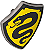 Escudo Flat Silver com Desenho de Serpente Preta em Fundo Amarelo - Imagem 1