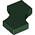 Placa Lisa Modificada 2x2 com 2 recortes curvos 1x1 (seta dupla) Verde Escura - Imagem 1