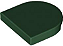 Placa Lisa Redonda 2x2 Meio Círculo Estendida Verde Escura - Imagem 1
