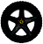 Roda de 21x11 mm com 5 raios e logotipo da Ferrari e pneu preto 24x11 com banda de rodagem reta - Imagem 1