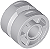 Roda de 14x11 mm com sulco central, parafusos simulados, 6 raios e flange Cinza Claro - Imagem 1