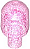 Barra com Extremidade Formato Capa de Lâmpada Translúcida Rosa Escura Cetim - Imagem 1