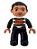 Boneco Lego Duplo Masculino Prisioneiro Pernas Pretas, Top Listrado Preto e Branco - Imagem 1