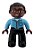 Boneco Lego Duplo Masculino Calça Preta, Camisa Azul Média com Bolso - Imagem 1