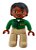 Boneco Lego Duplo Feminino Top Verde com 'ZOO' na Frente, Cabelo Preto, Olhos Castanhos - Imagem 1